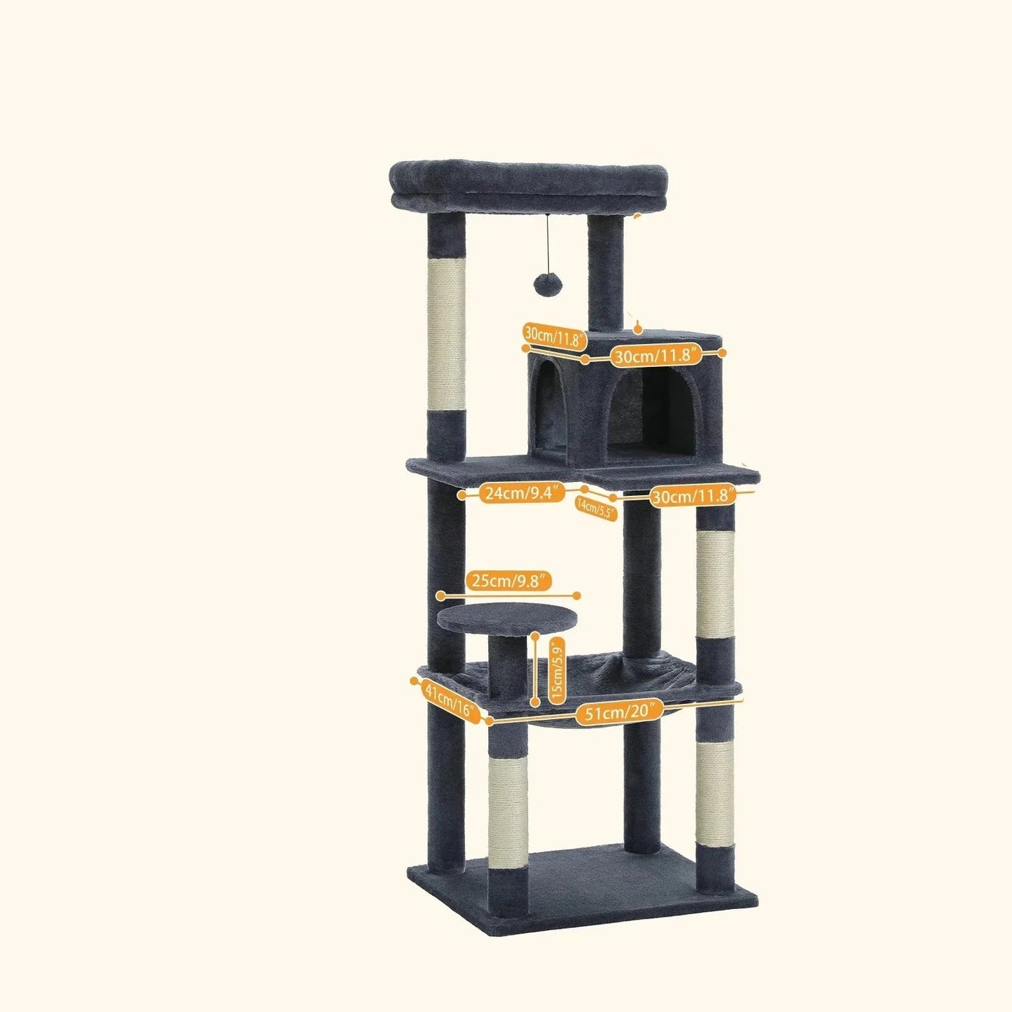 Arbre à Chat - GroomerCatTower™ - Bleu Marine - Lakshmi et Compagnie