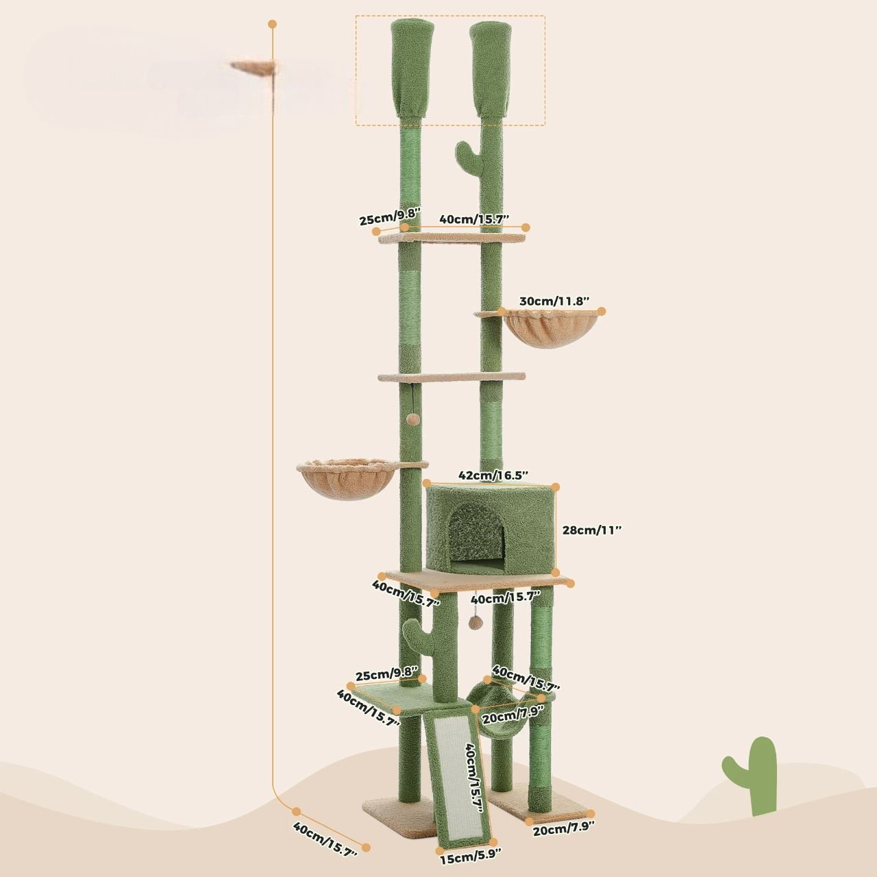 Arbre à Chat - QuantumCatTree™ - Cactus - Lakshmi et Compagnie