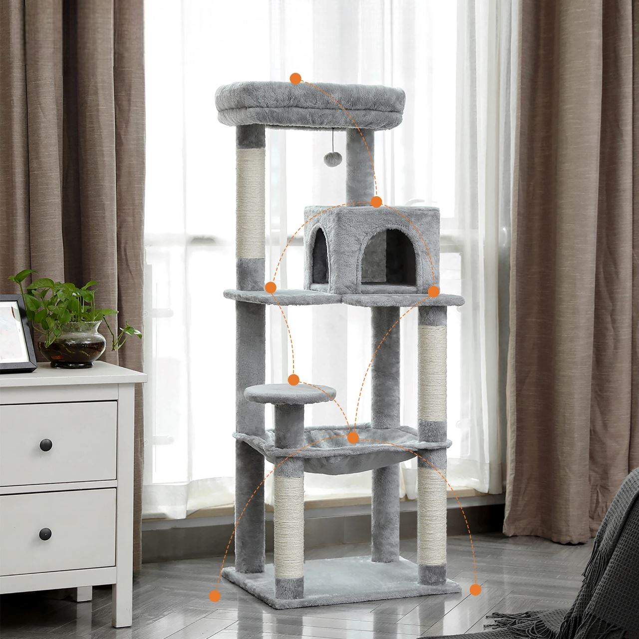 Arbre à Chat - CatComfort™ - Gris - Lakshmi et Compagnie