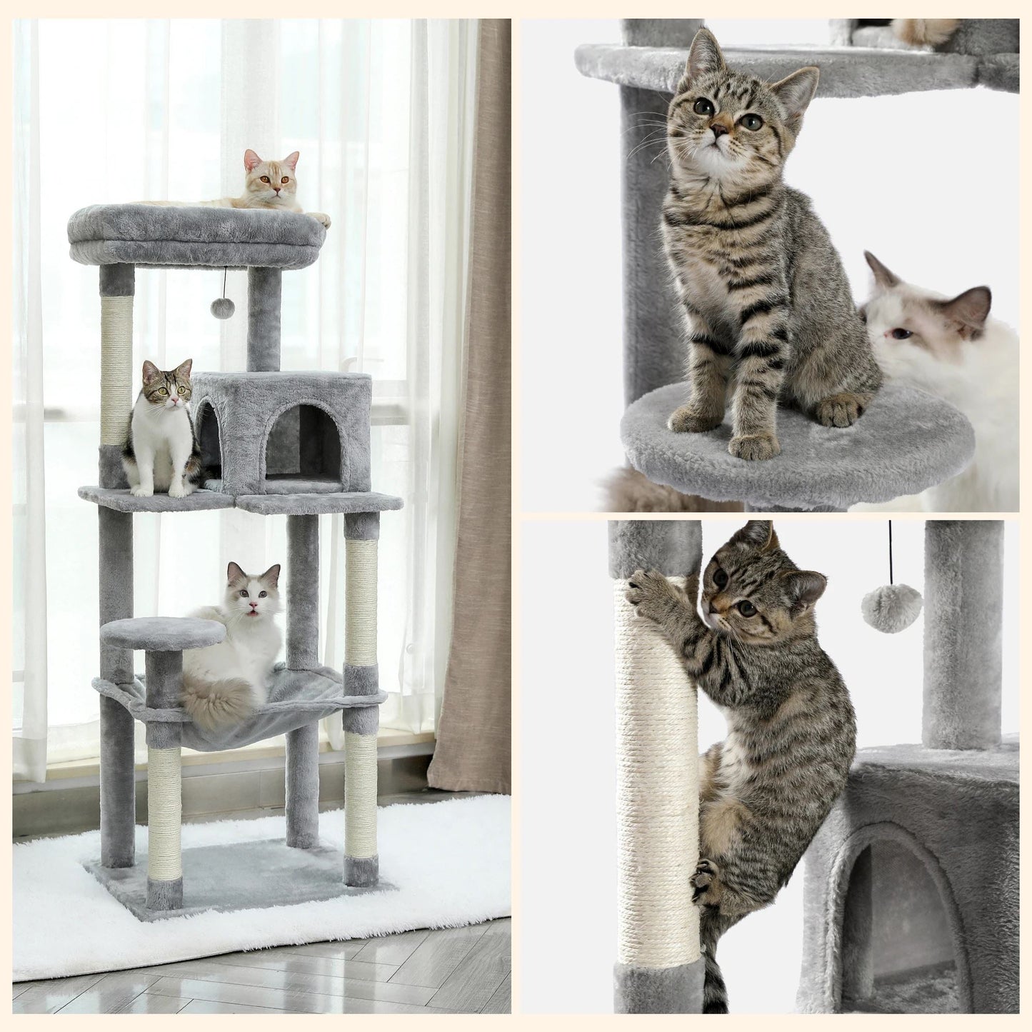 Arbre à Chat - CatComfort™ - Gris - Lakshmi et Compagnie