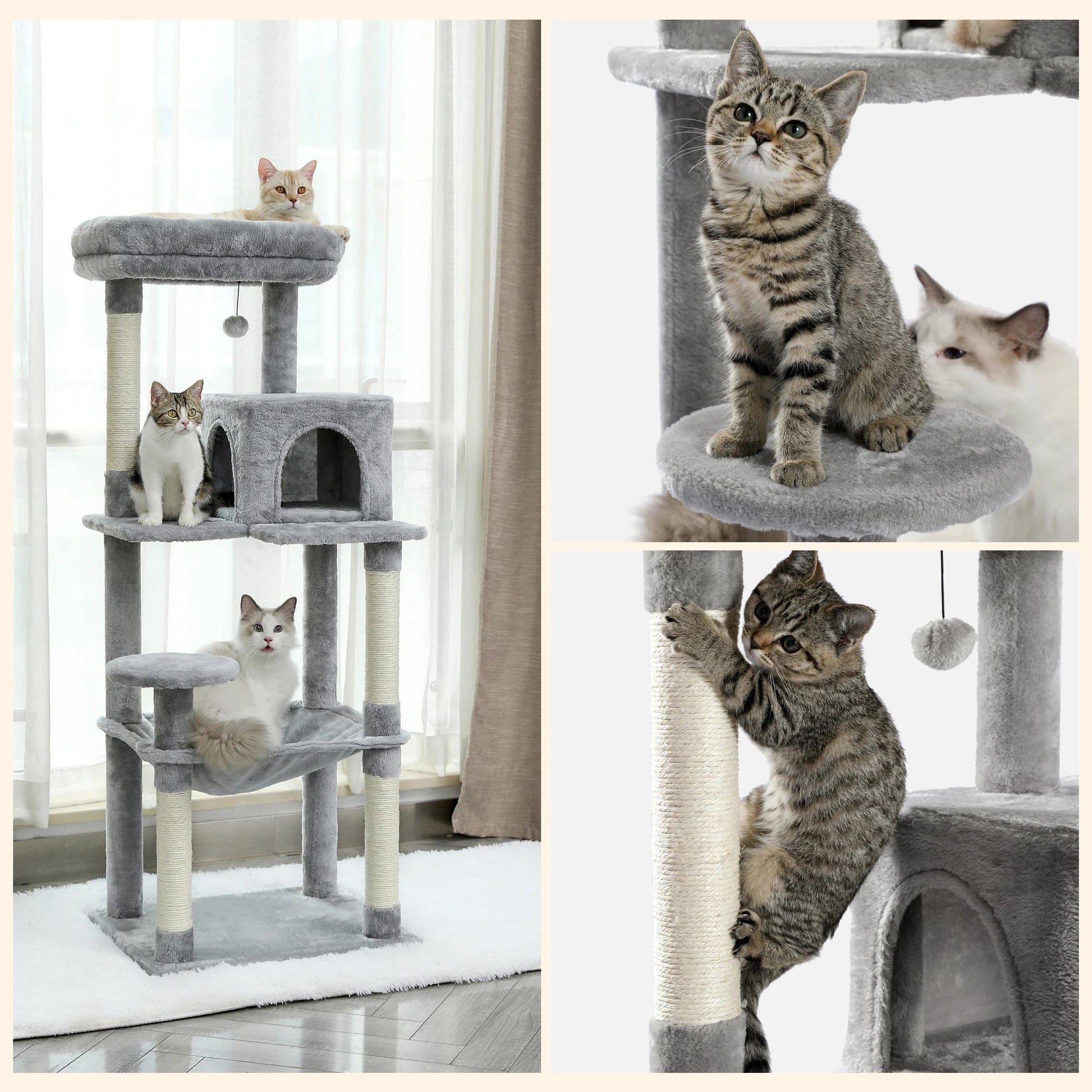 Arbre à Chat - CatComfort™ - Gris - Lakshmi et Compagnie