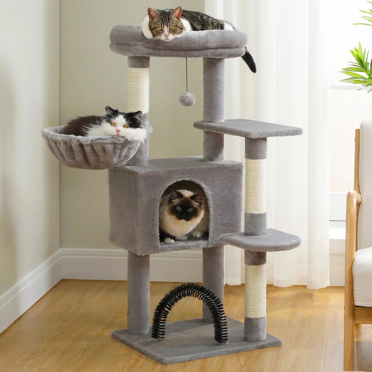 Arbre à Chat - GroomerCatTower™ - Gris - Lakshmi et Compagnie